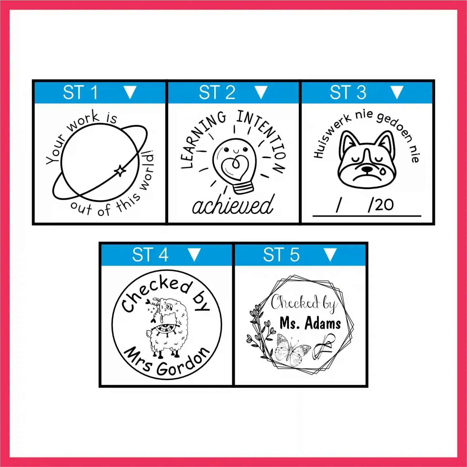 Square/Circle Text Stamp - Medium