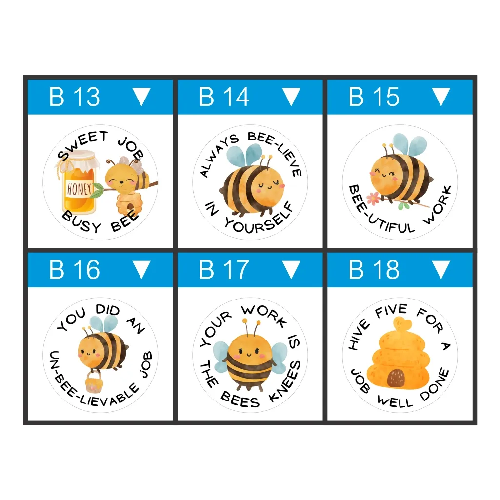 Bee Teacher Stickers – Buzz-Worthy Praise
