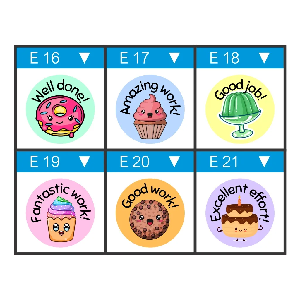 Dessert Teacher Stickers – Sweet Praise Range