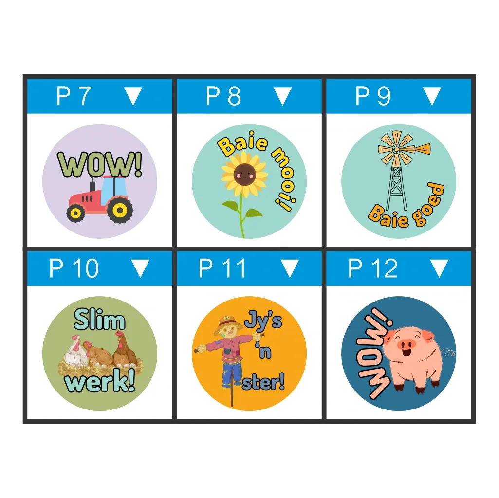 12 x Farm &amp; Plaas Praise Stickers – Boerevibes for Books
