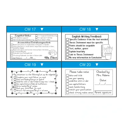 Large Checklist Teacher Stamp – Duo Handle with Cap (75mm x 40mm)