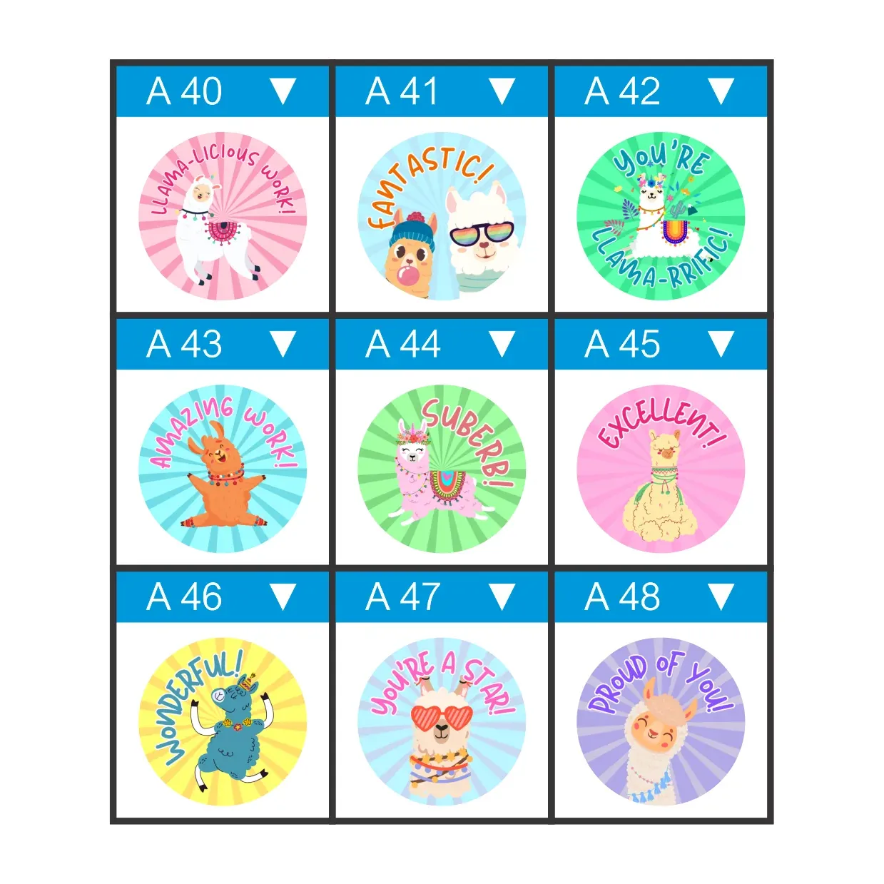 Llama Teacher Stickers – No Drama, Just Praise