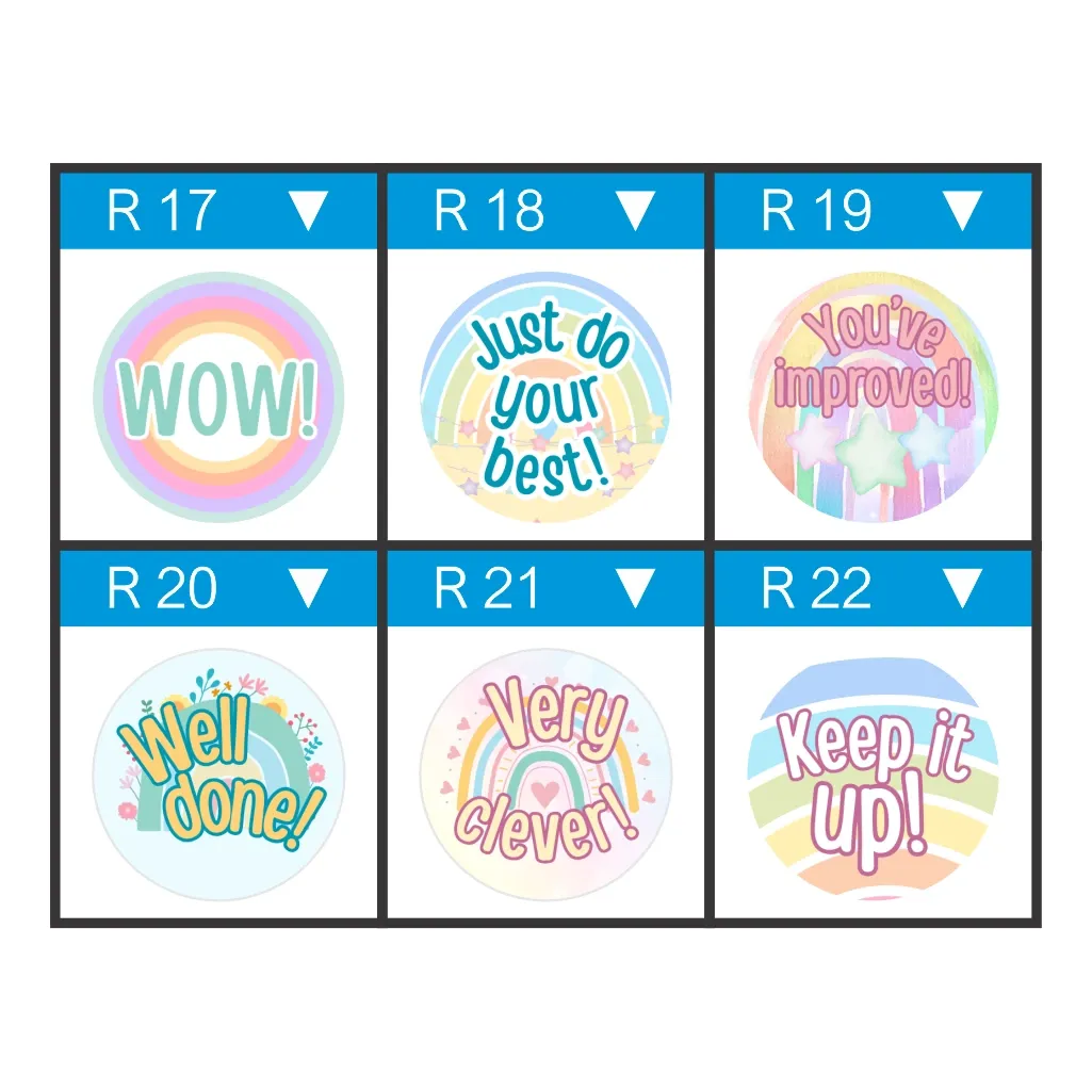 Rainbow Praise Stickers – Soft Colours, Big Encouragement