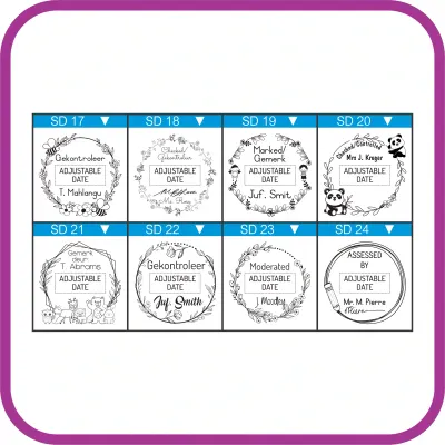 Large Teacher Date Stamp – Square or Circle – Shiny S-542D