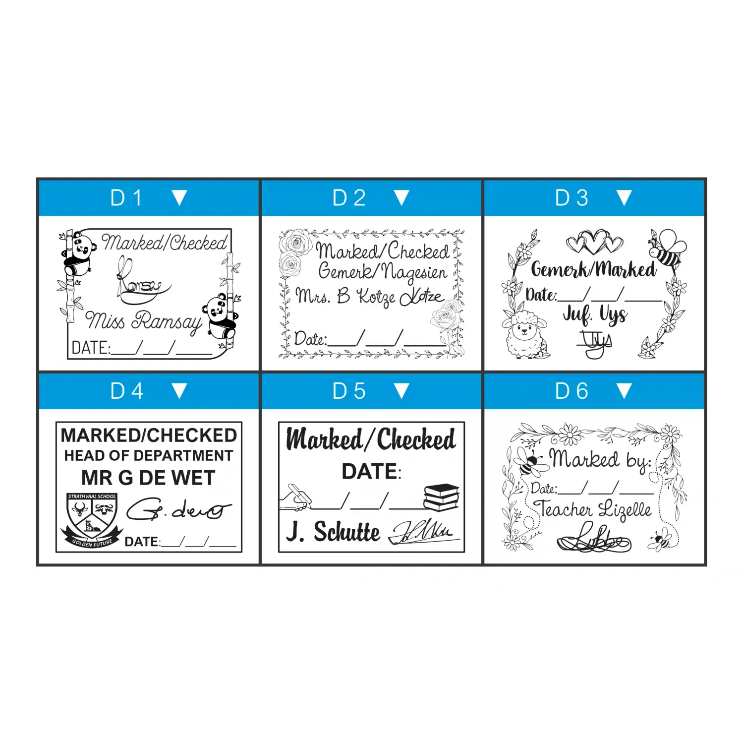 Medium Rectangular Duo Handle “Date” Stamp – Write-in Date Space (35mm x 50mm)