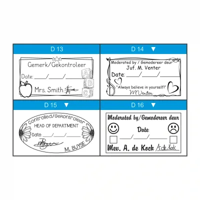 Large Rectangular Teacher Stamp – Write-In Date – Duo Handle (40 x 75mm)