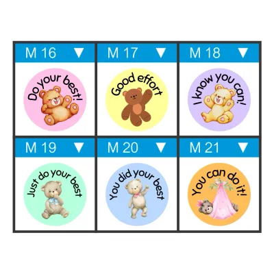 12 x Soft &amp; Cuddly Stickers – Teddy Bears for the Classroom