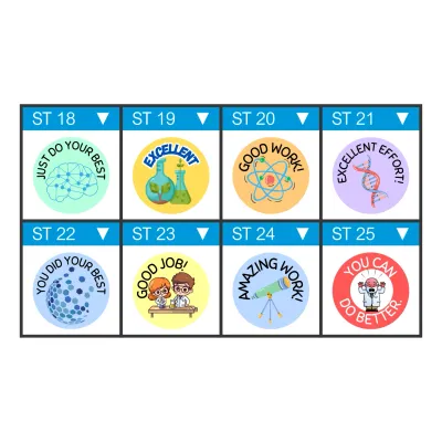 12 x Tech & Science Stickers – Motivation for Future Inventors