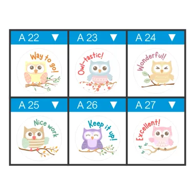 Teacher Reward Stickers – Owls for Encouragement &amp; Growth