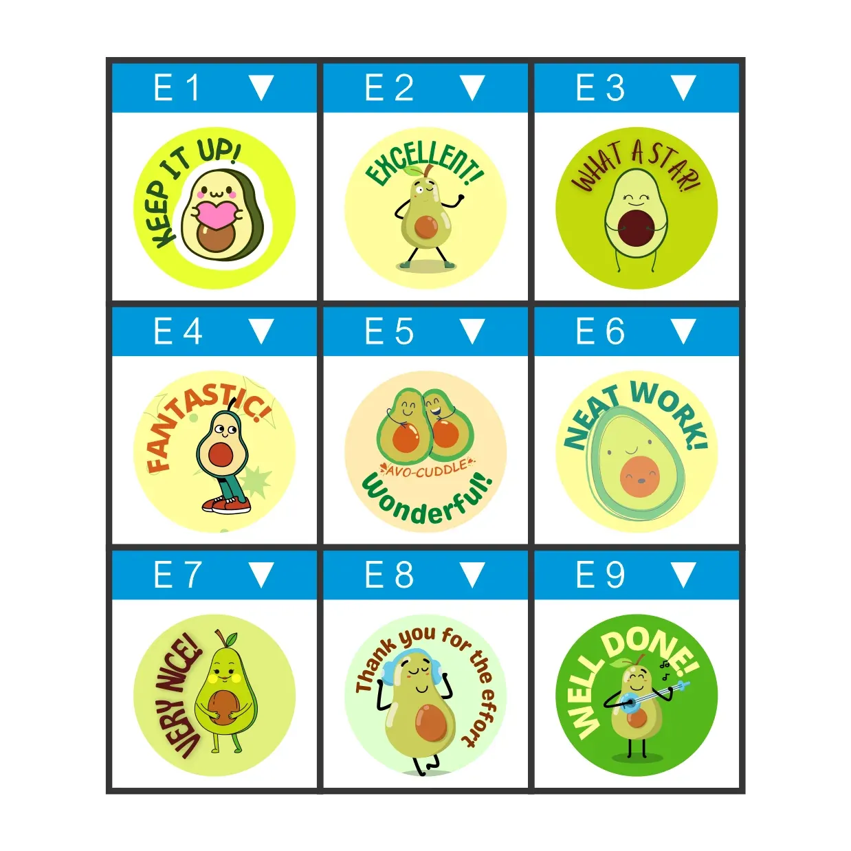 Teacher Stickers – Avocados of Appreciation