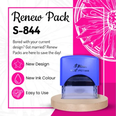 Renew Pack for Extra Large Rectangular Text Stamp - rPET-844