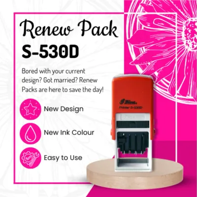 Renew Pack for Square/Circle Date Stamp - Small - S-530D
