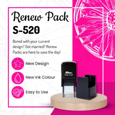 Renew Pack for Square/Circle Text Stamp - Small - S-520
