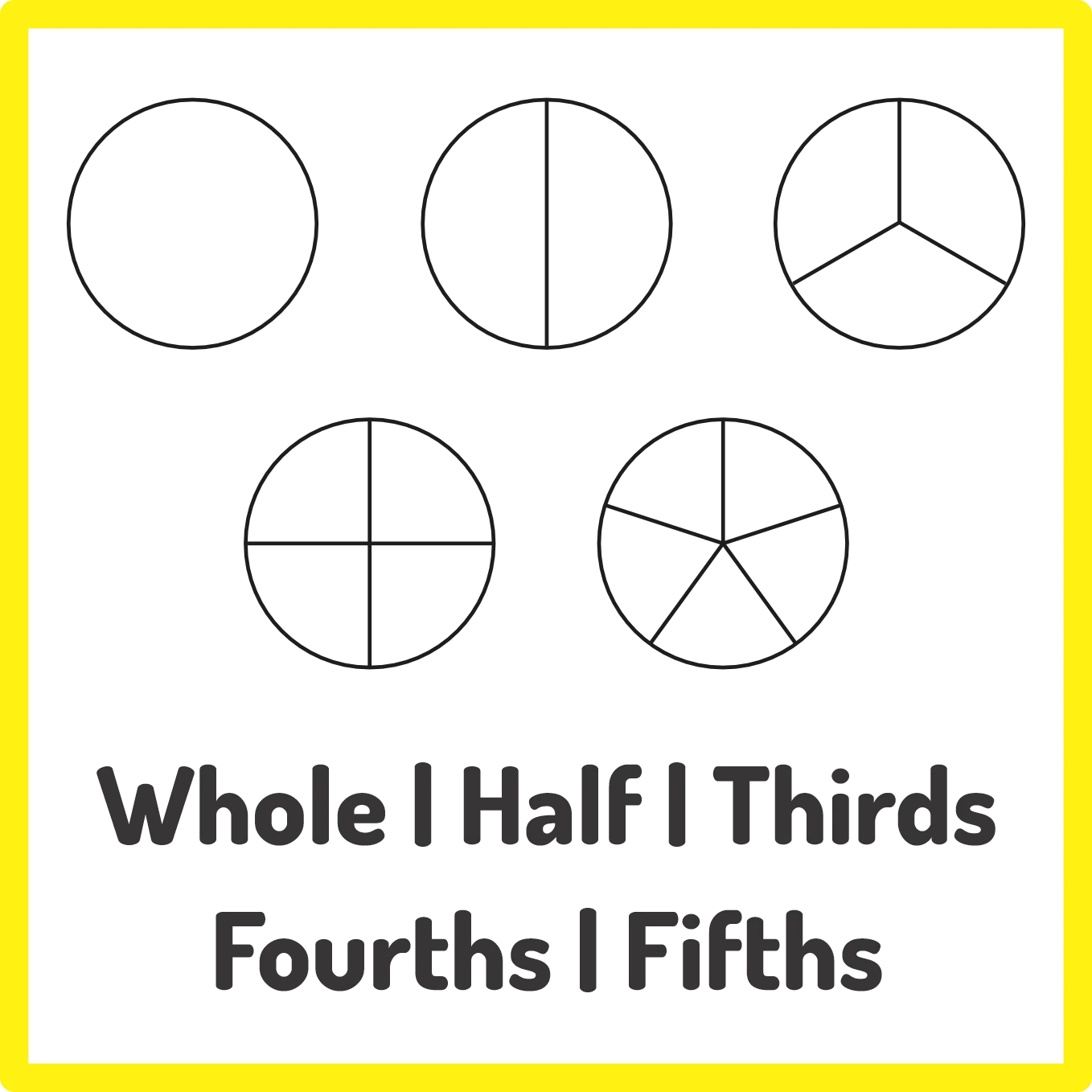 Wooden Fraction Stamp Blocks – Whole to Fifths