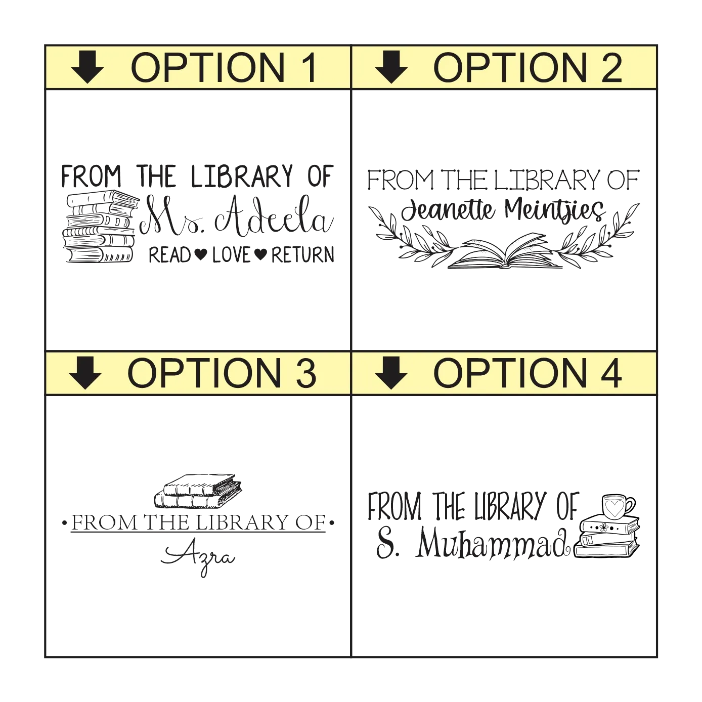 Personalised Library Ex Libris Stamp | Book Lover Gift - rPET-843