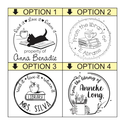 Personalised Library Ex Libris Stamp | Book Lover Gift - S-542