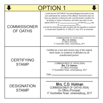 Commissioner of Oaths Stamp Set – Self-Inking