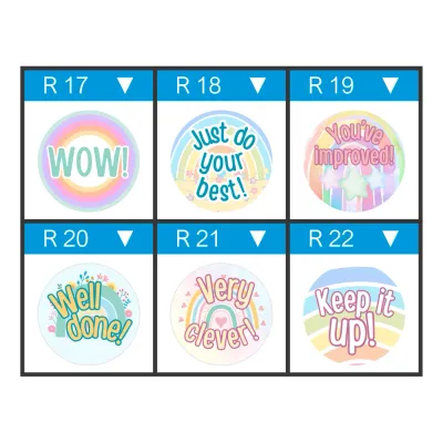 12 x Rainbow Praise Stickers – Soft Colours, Big Encouragement 12 x Rainbow Praise Stickers – Soft Colours, Big Encouragement