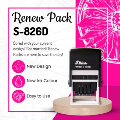 Renew Pack for Rectangular Date Stamp - S-826D