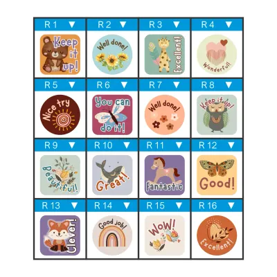 12 x Boho Teacher Stickers – Earthy Praise Range