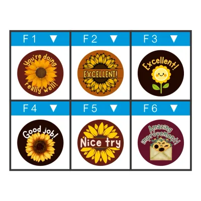 12 x Teacher Stickers – Sunflower Motivation