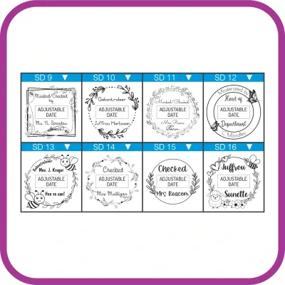 Large Personalised Teacher Date Stamp – Square/Circle S-542D