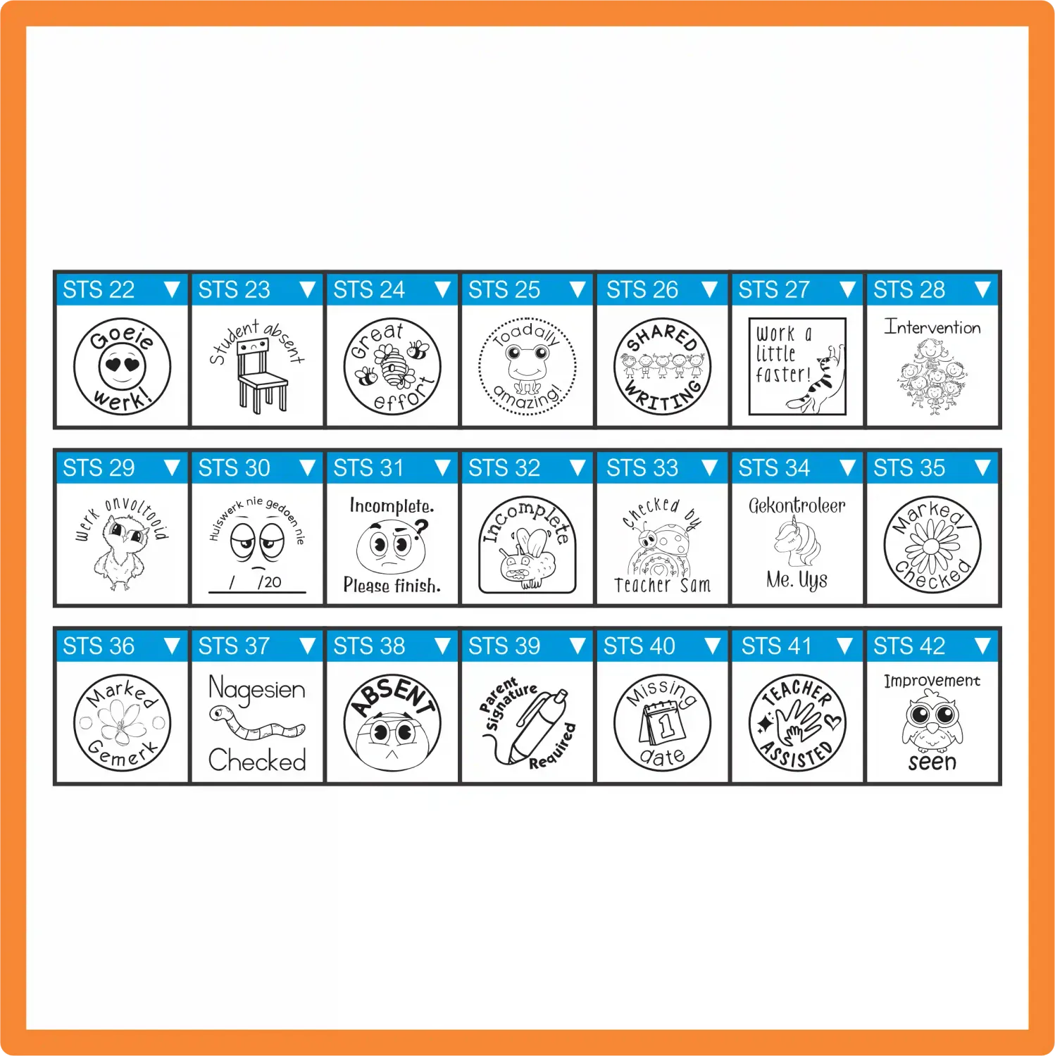 Square/Circle Text Stamp - Small - S-520