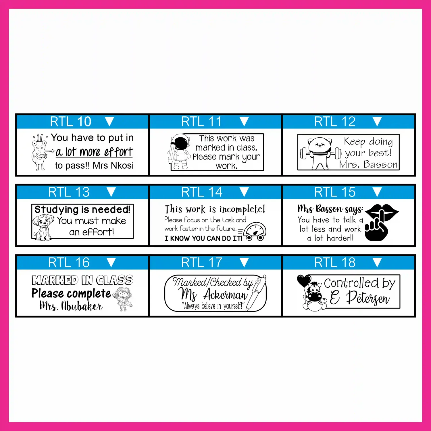 Large Rectangular Text Stamp - rPET-843