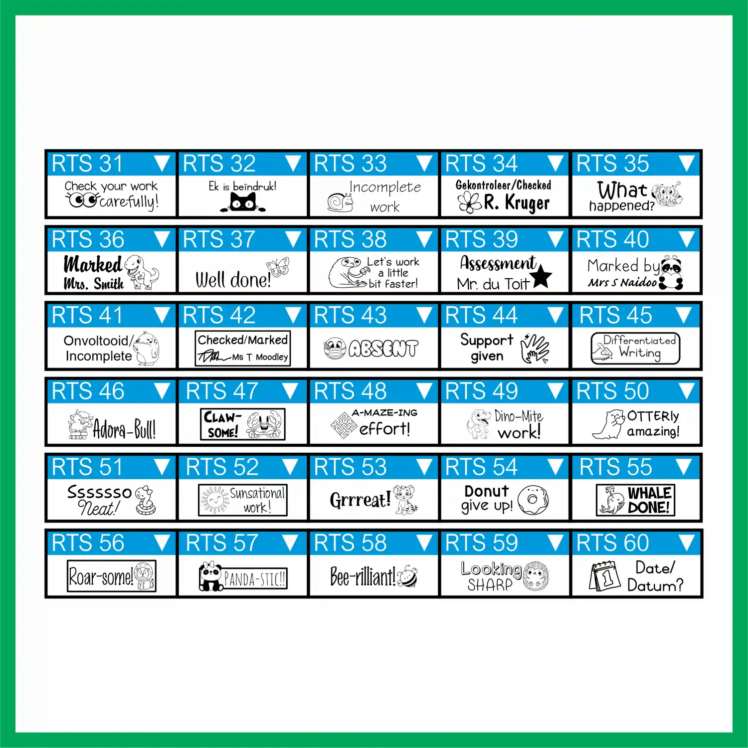 Rectangular Text Stamp - Small - rPET-841