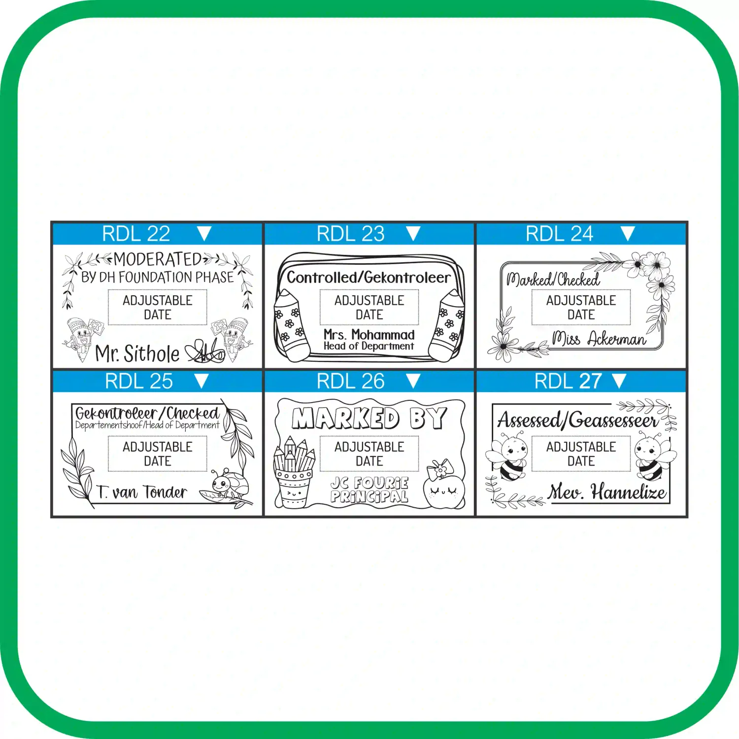 Large Rectangular Date Stamps - S-828D