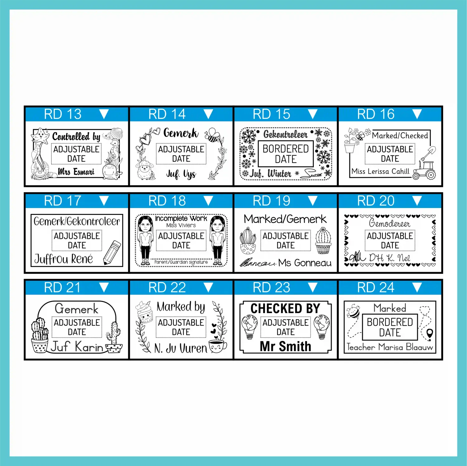 Rectangular Date Stamp - S-826D