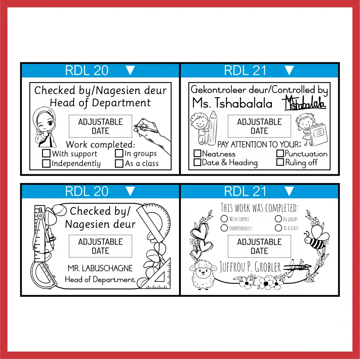 Extra Large Rectangular Dater Stamps - S-829D