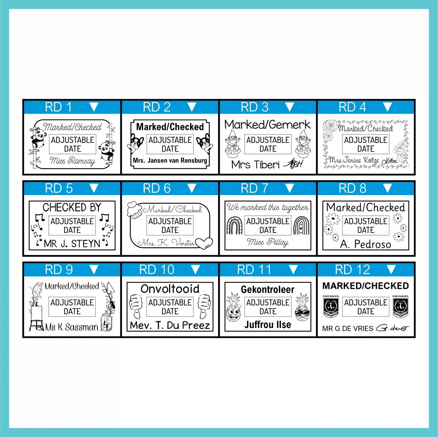 Renew Pack for Rectangular Date Stamp - S-826D