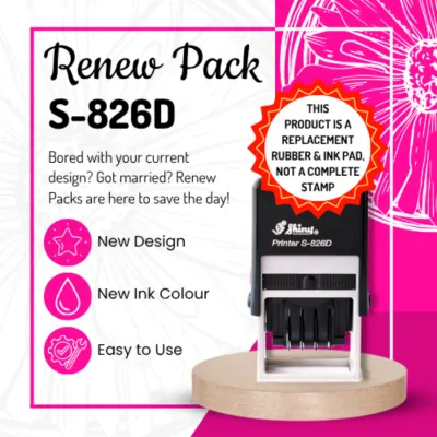 Renew Pack for Rectangular Date Stamp - S-826D