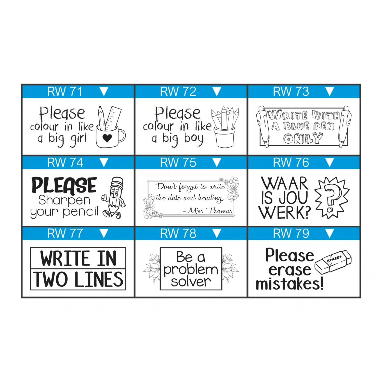 Rectangular Text Stamp – Wooden Block – 45mm x 20mm Custom Text or Image