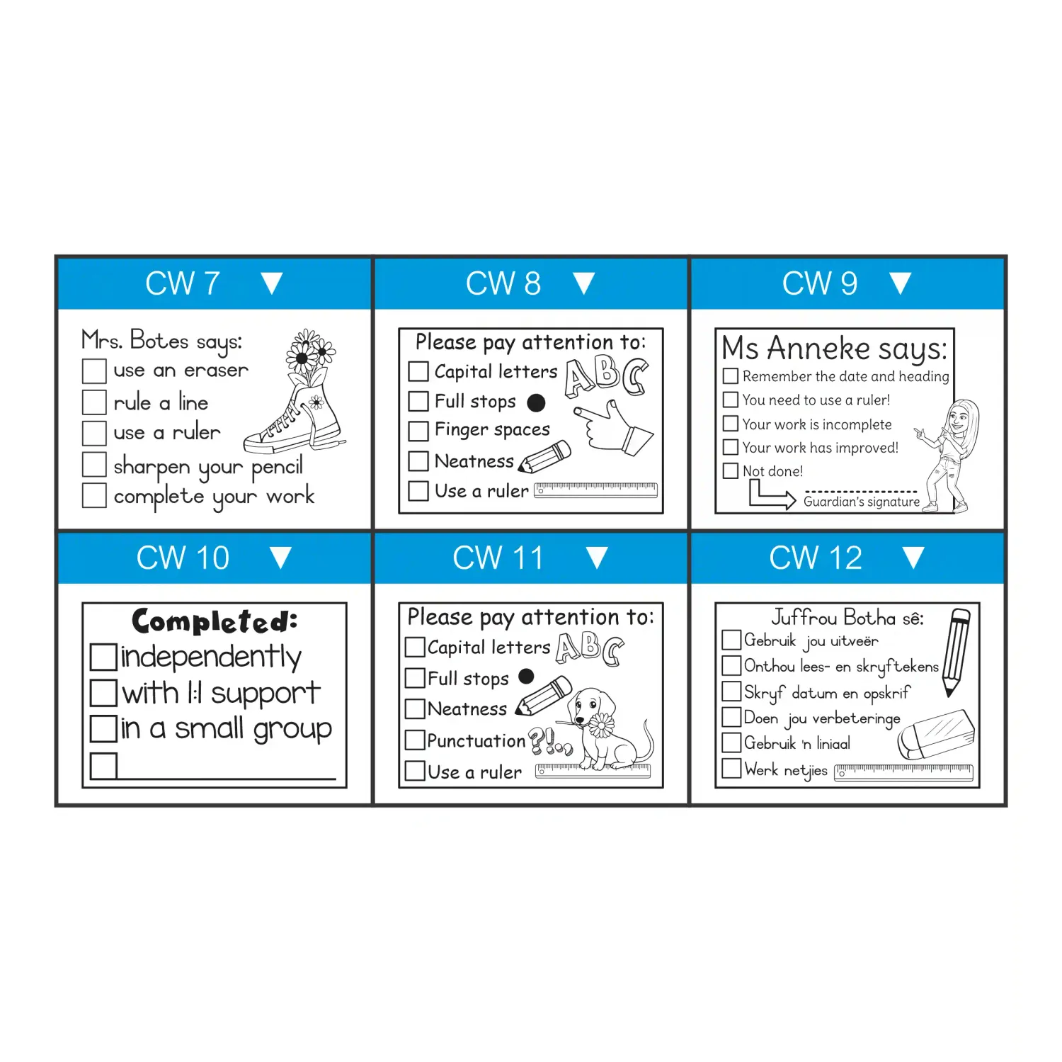 Medium Checklist Teacher Stamp – Duo Handle (35mm x 50mm)