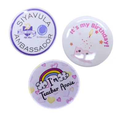 Custom Button Badges – 37mm (Pin-Back) Custom Button Badges – 37mm (Pin-Back)