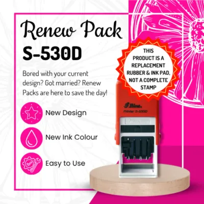 Renew Pack for Square/Circle Date Stamp - Small - S-530D