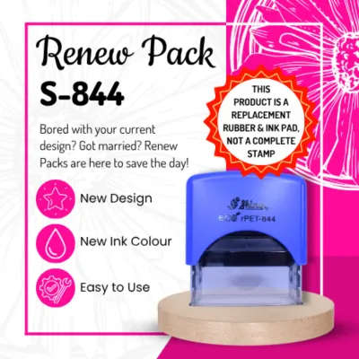 Renew Pack for Extra Large Rectangular Text Stamp - rPET-844