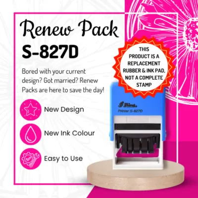Renew Pack for Medium Rectangular Date Stamps - S-827D