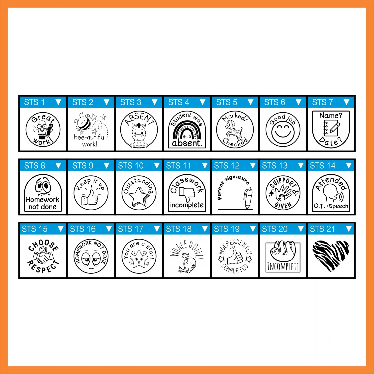 Renew Pack for Square/Circle Text Stamp - Small - S-520