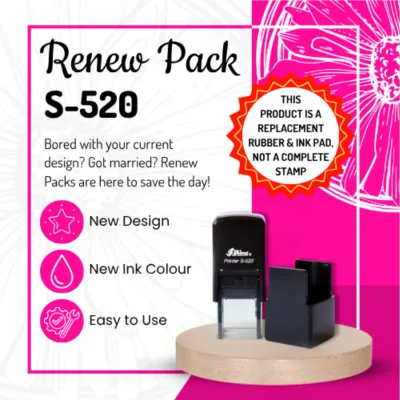 Renew Pack for Square/Circle Text Stamp - Small - S-520