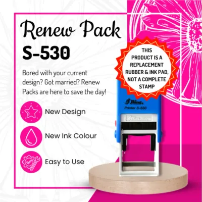 Renew Pack for Square/Circle Text Stamp - Medium - S-530