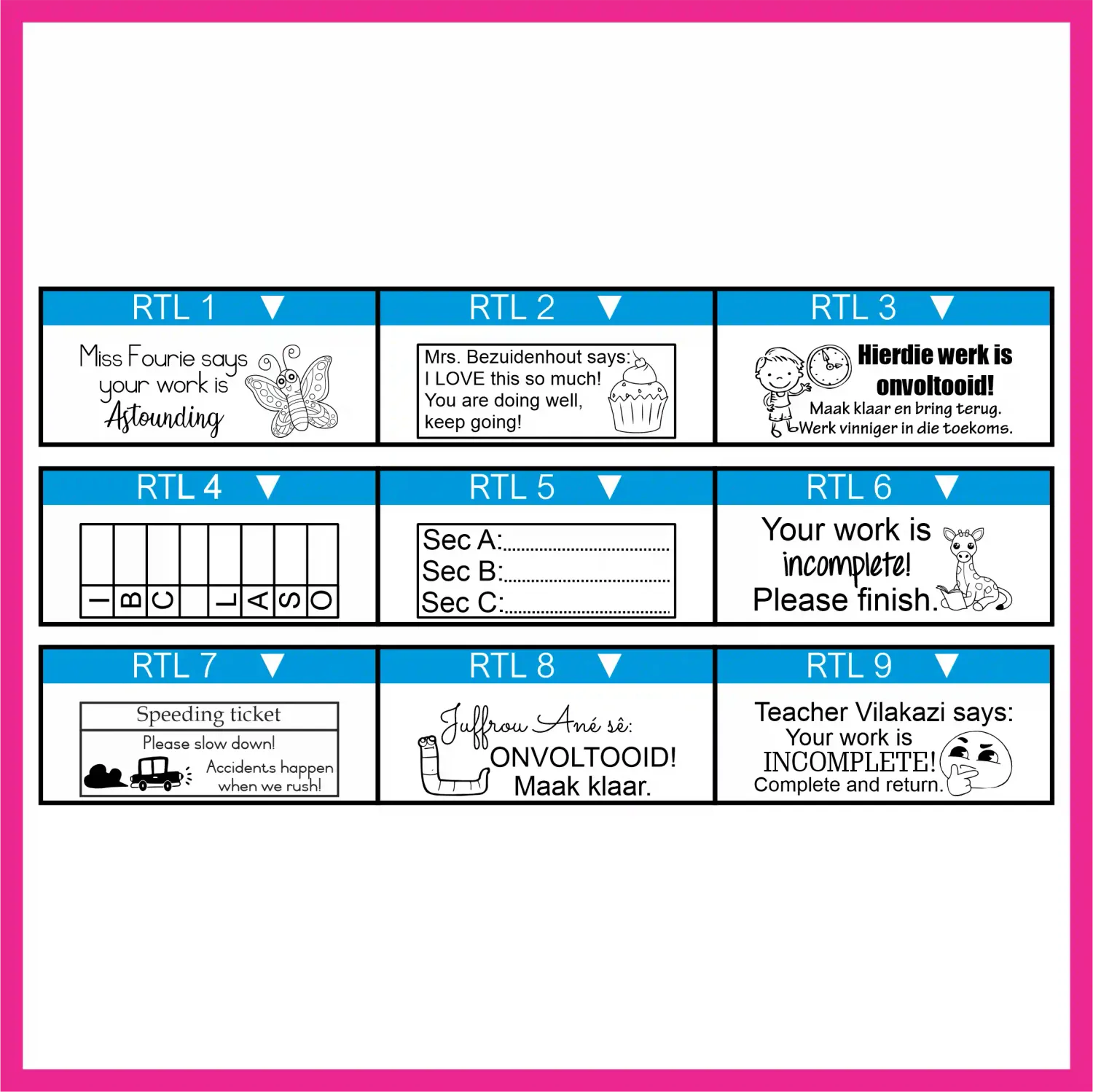 Renew Pack for Large Rectangular Text Stamp - rPET-843