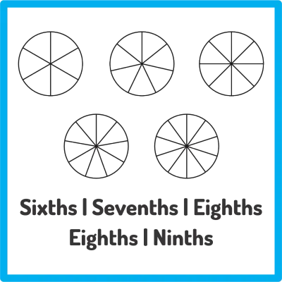 Wooden Fraction Stamp Blocks – Sixths to Tenths