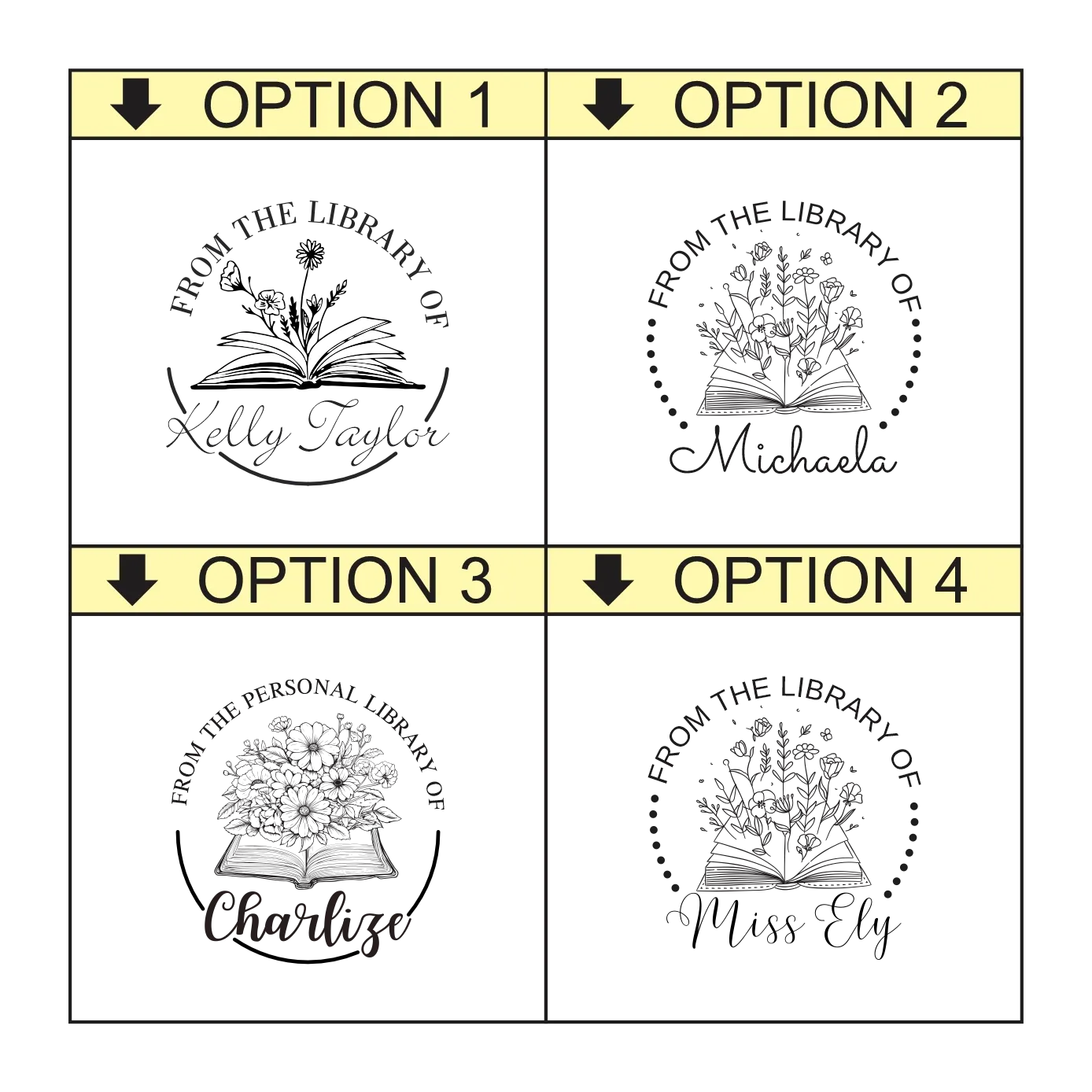 Personalised Library Ex Libris Stamp | Book Lover Gift - S-530