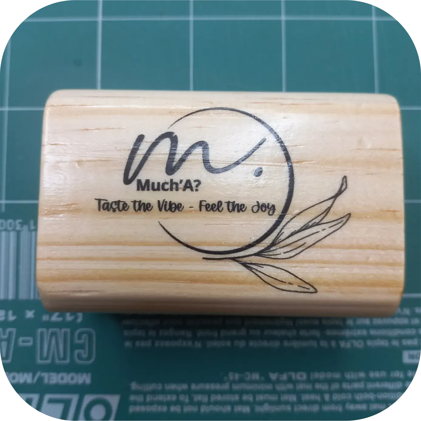 Custom Coffee Cup Sleeve Branding Stamp – Wooden Block 60 × 60 mm