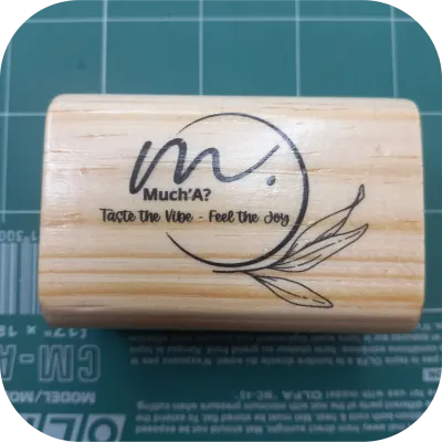 Custom Coffee Cup Sleeve Branding Stamp – Wooden Block 60 × 60 mm