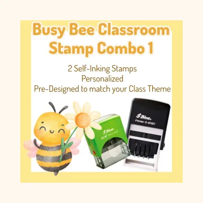 Busy Bee Classroom Stamp Combo 1 – 2 Self-Inking Teacher Stamps