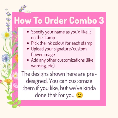 Spring Flowers Classroom Stamp Combo 3 – 8 Self-Inking Teacher Stamps